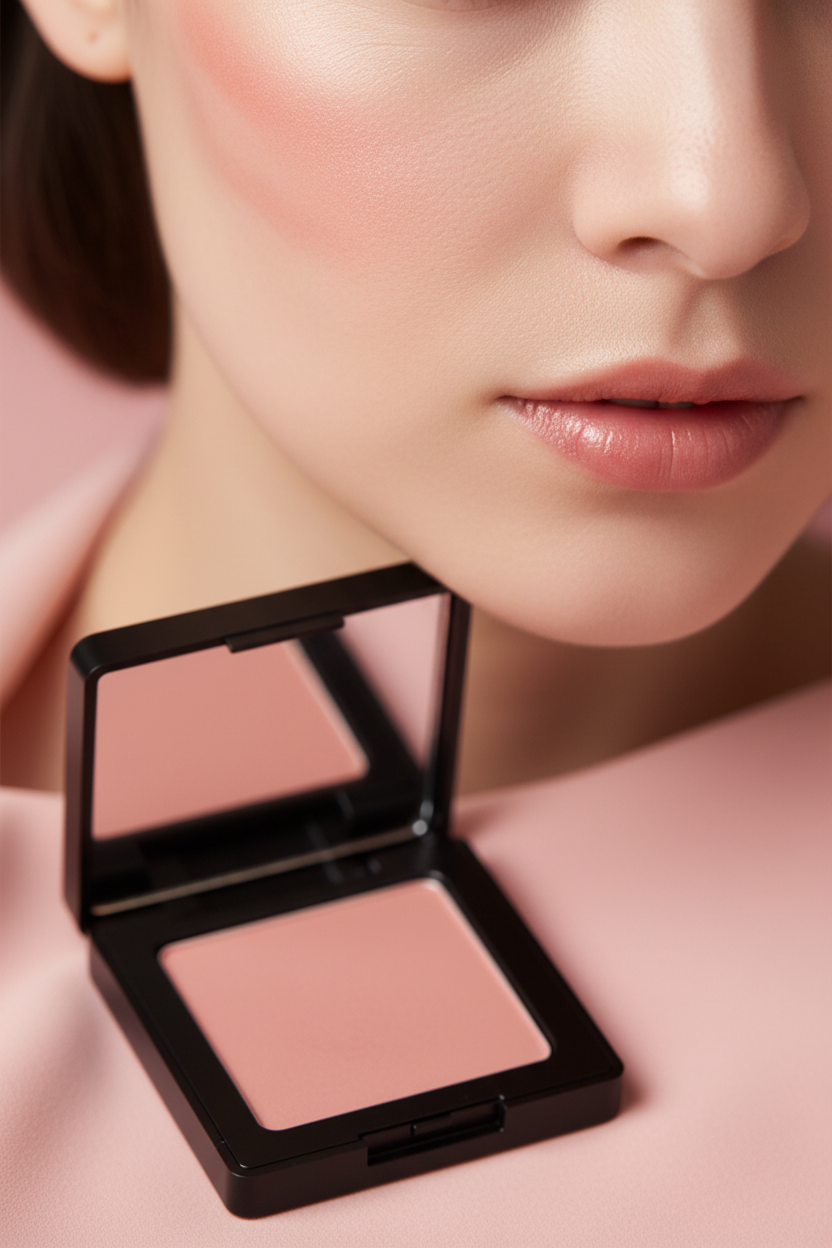 Petal Flush Blush - cheek application showing natural rosy flush effect